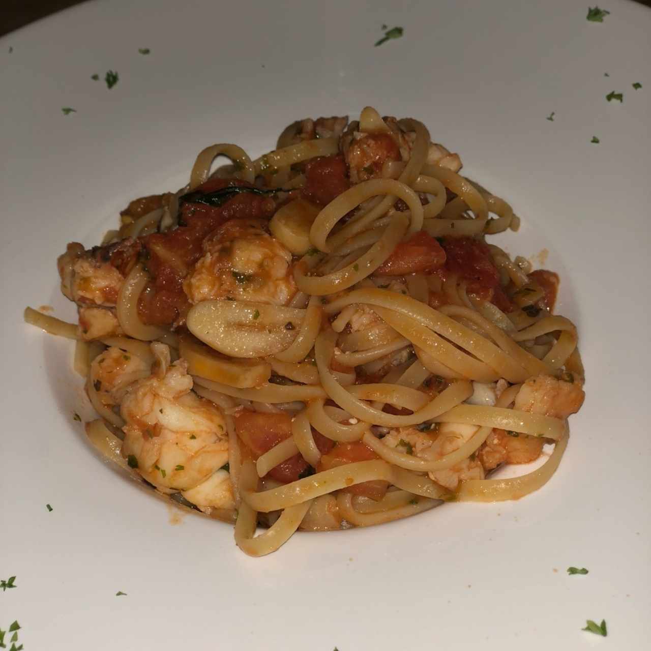 linguini con langostinos