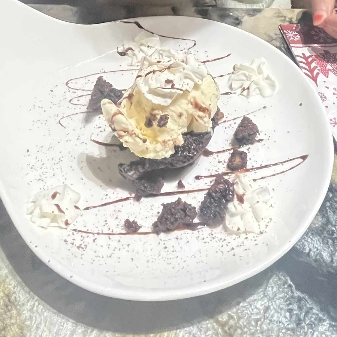 Brownie con helado