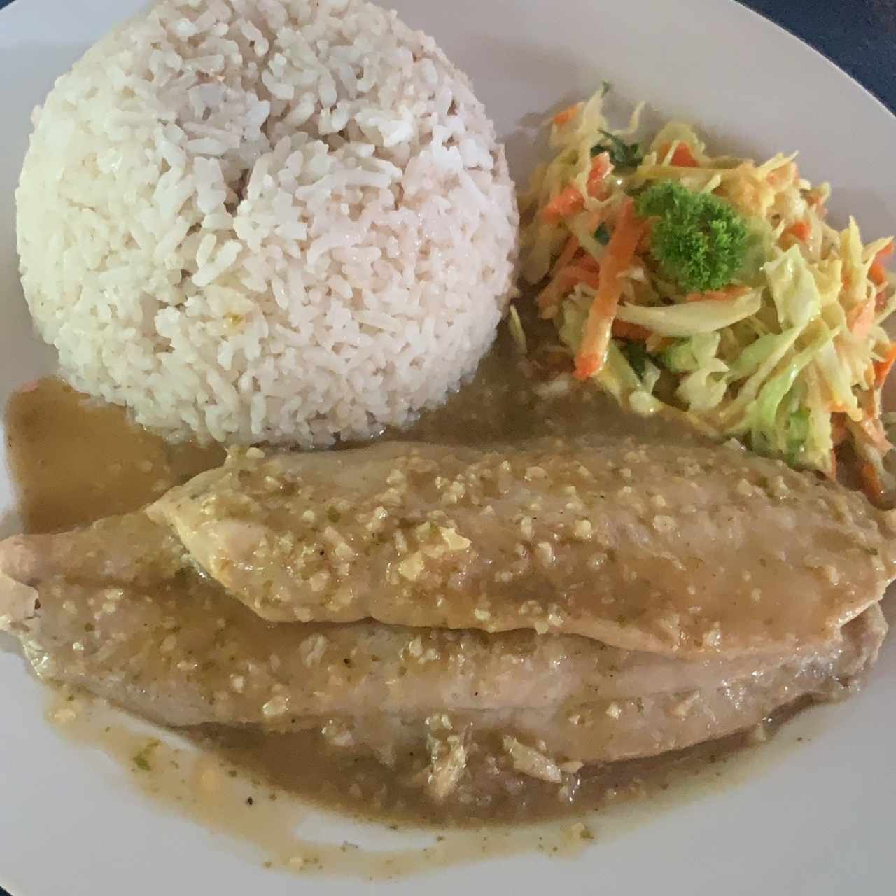 filete con arroz con coco