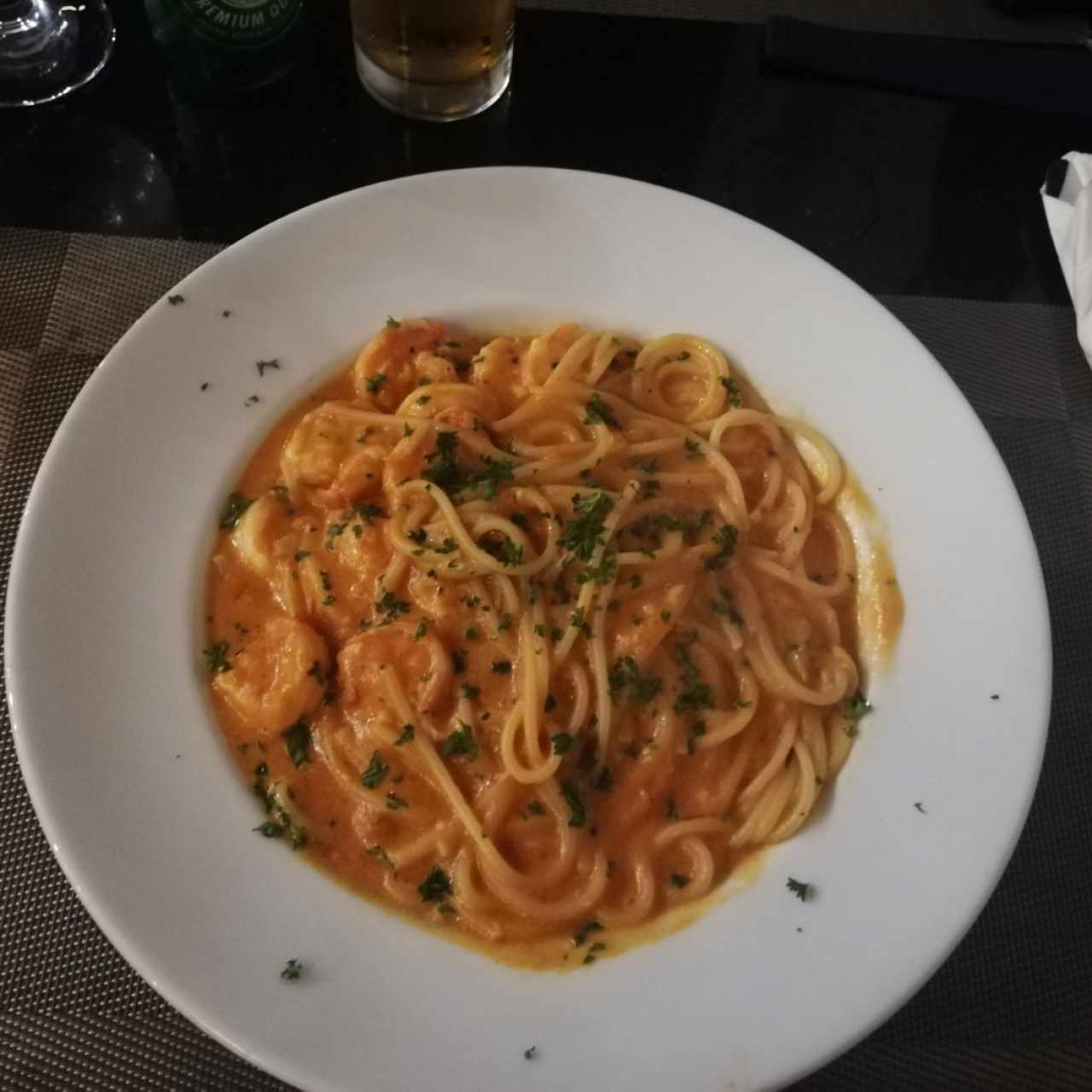 spaguetti de camarones 