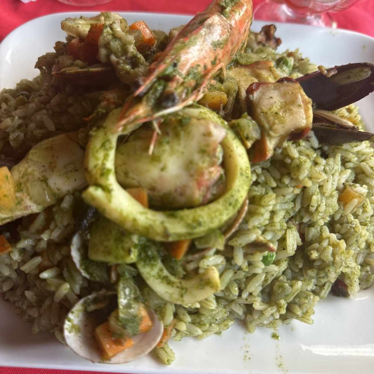 Arroz chiclayano de mariscos