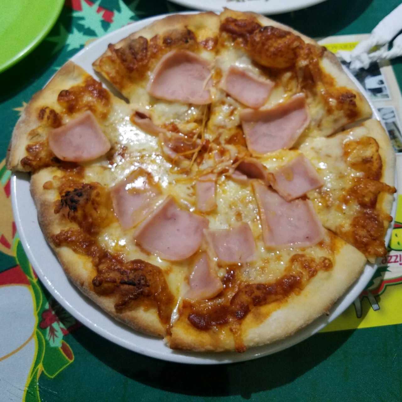 pizza personal de jamon