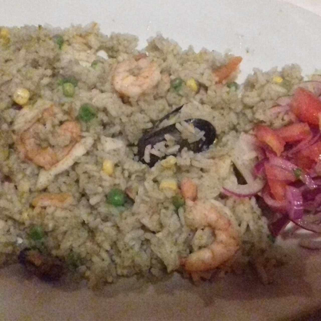 Arroz a la Chiclayana con Mariscos