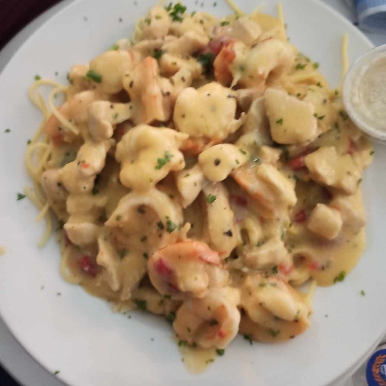 pasta con camarones