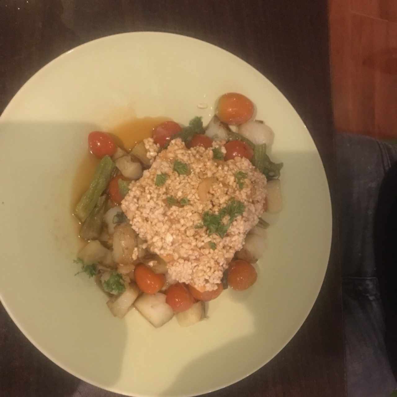 Salmon con pepitas de Marañon