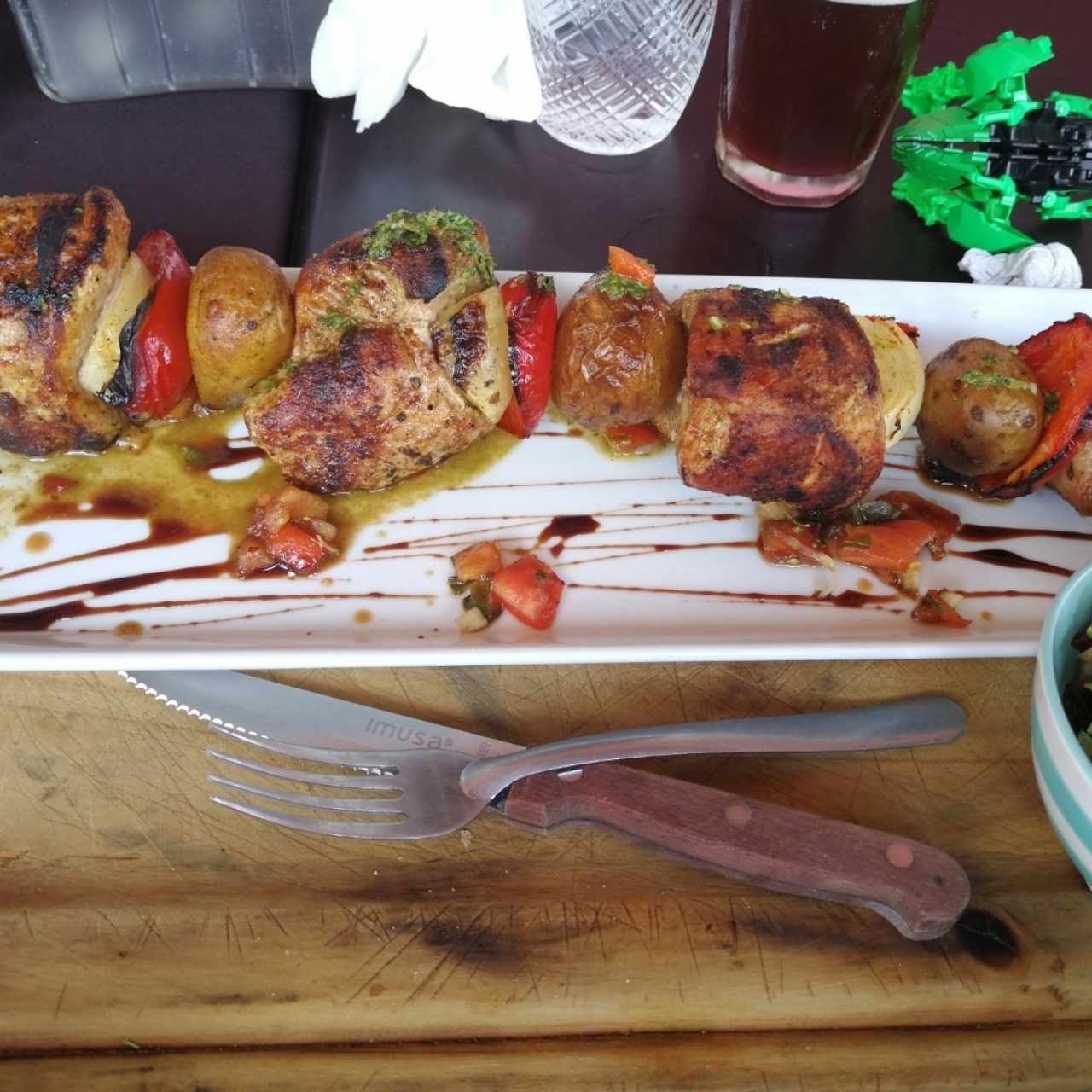 brocheta de cerdo