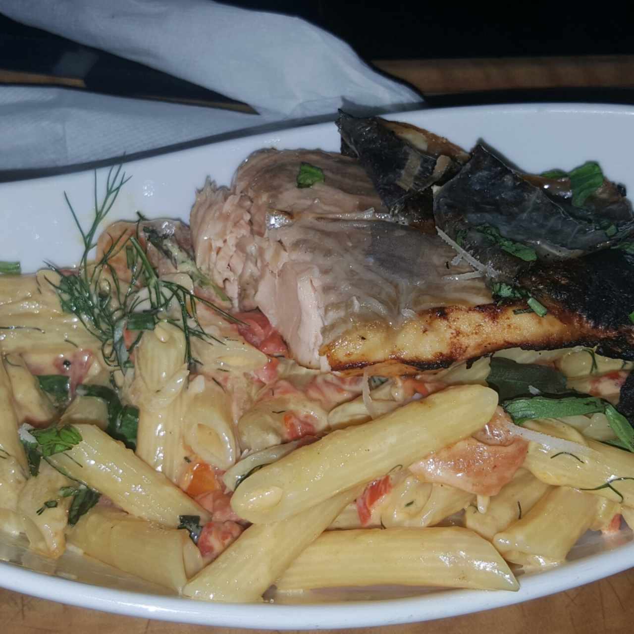 pasta con salmón