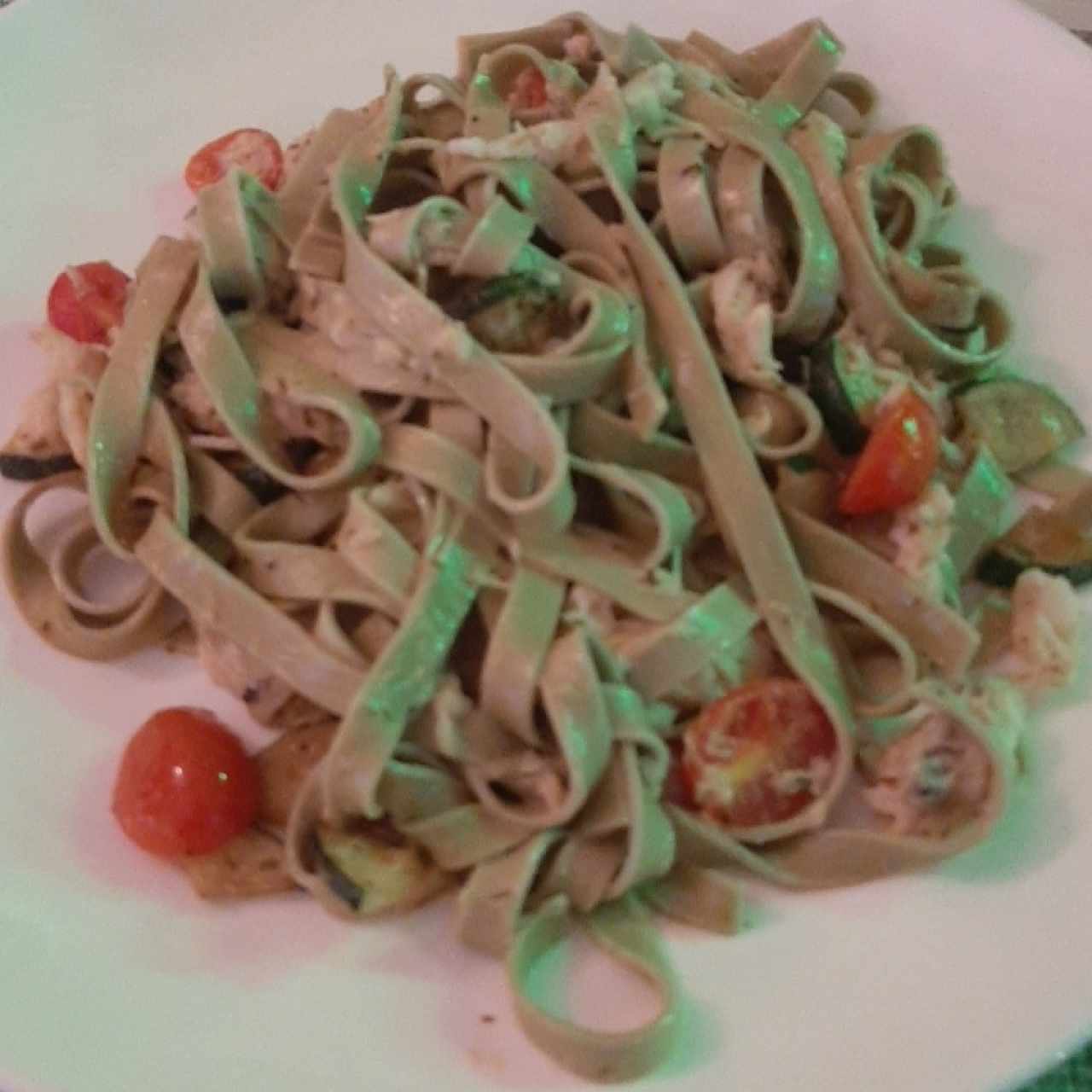 tagliatelle con salsa mero y zucuini 