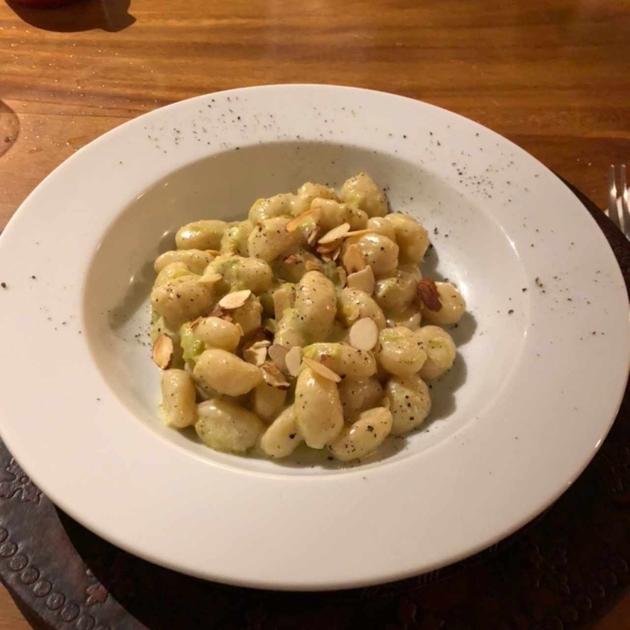 Gnocchi de puerro y gorgonzola 