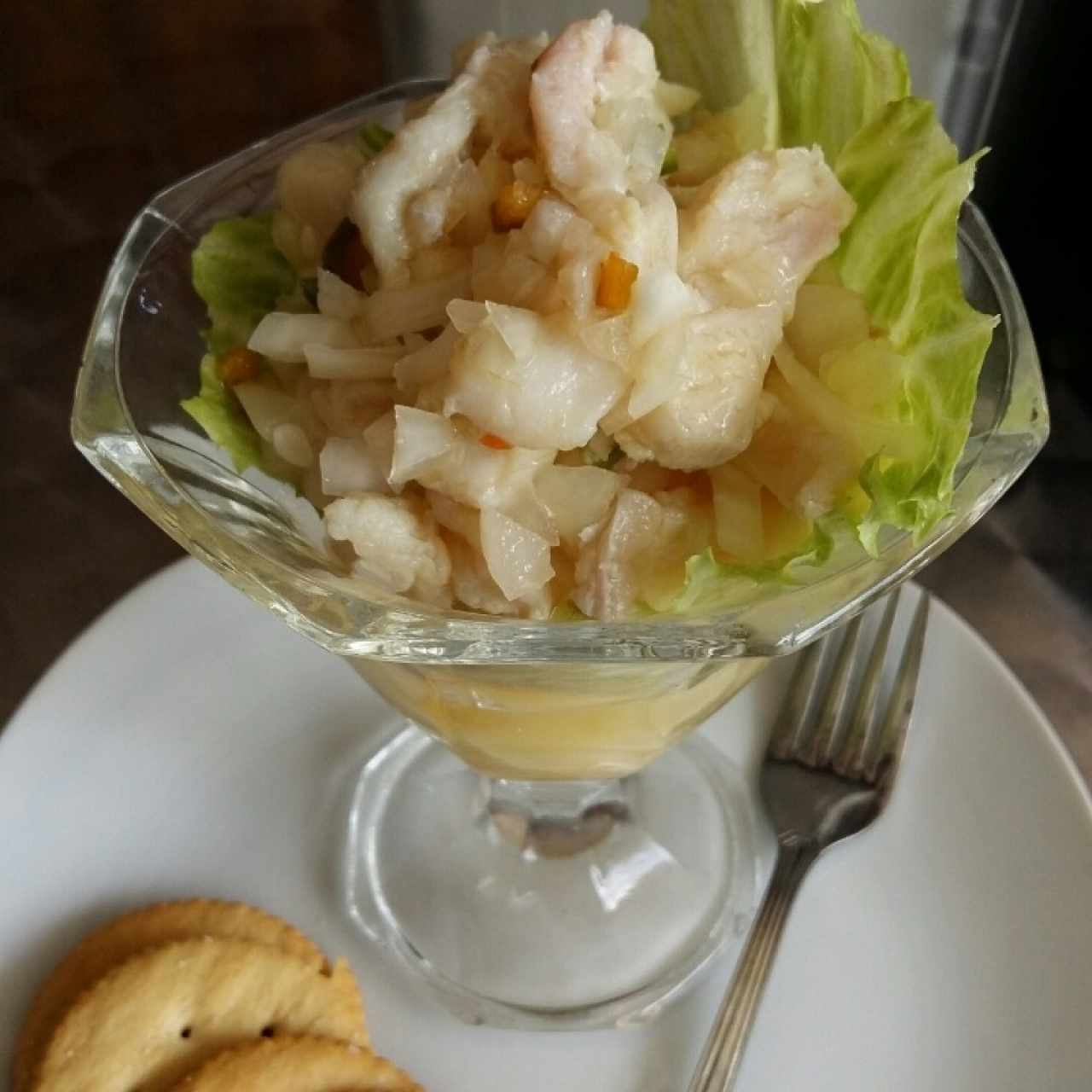 ceviche de corvina.