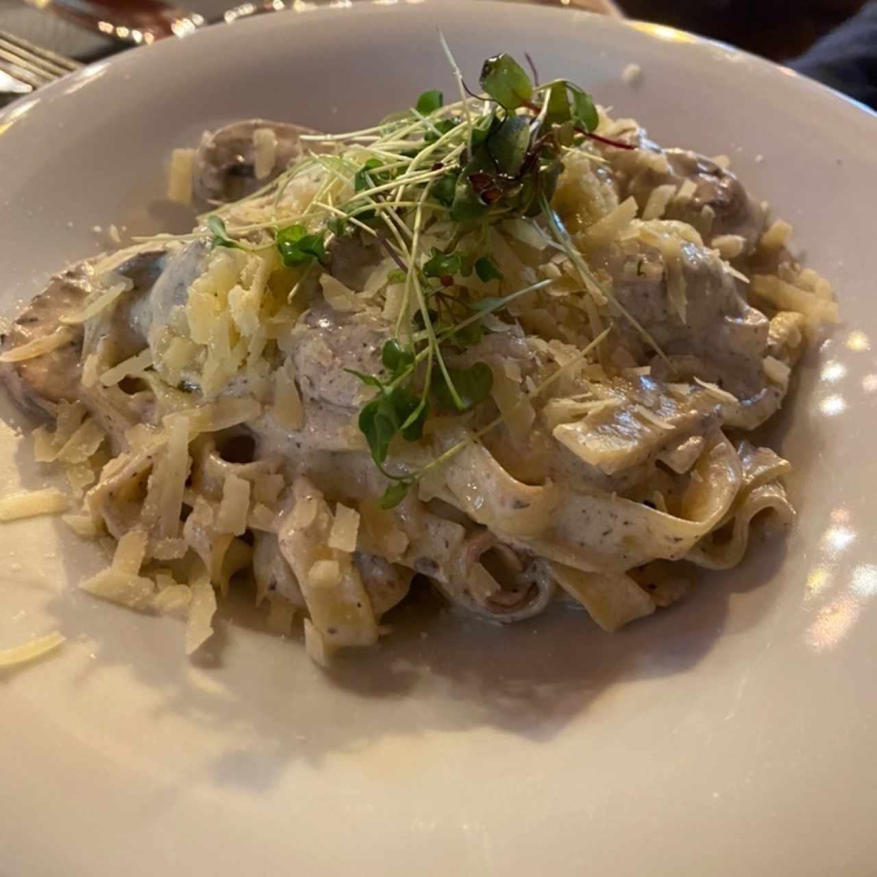 Tagliatelle trufado con hongos