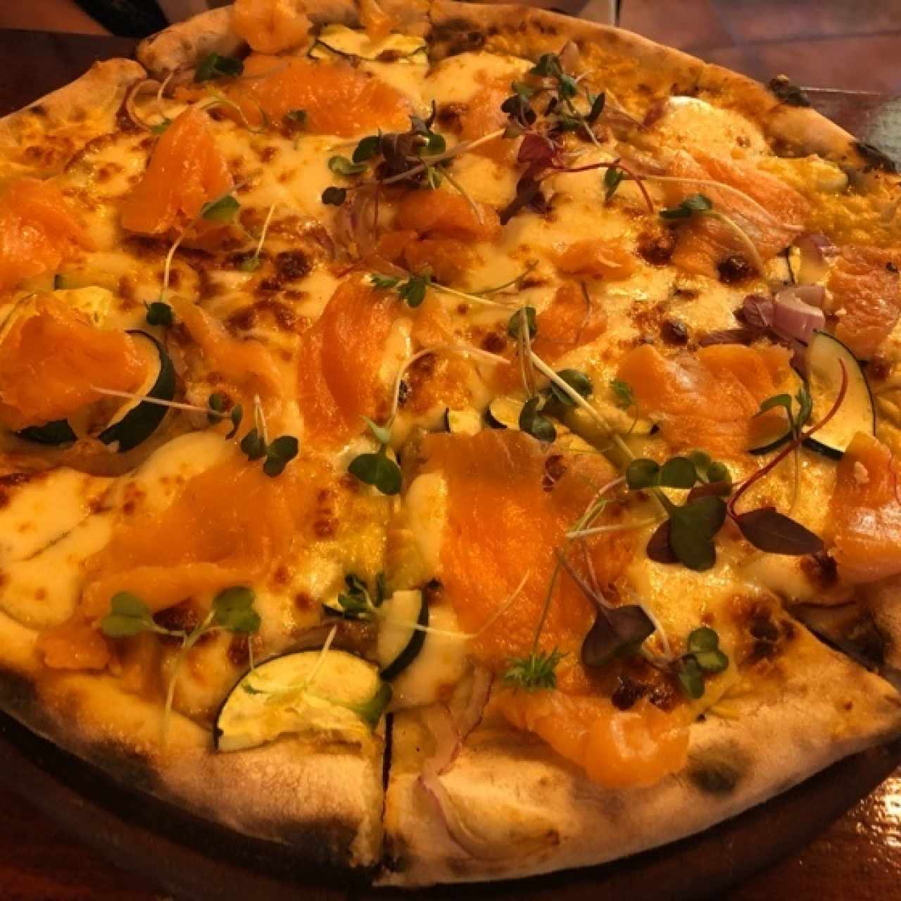 pizza de salmón