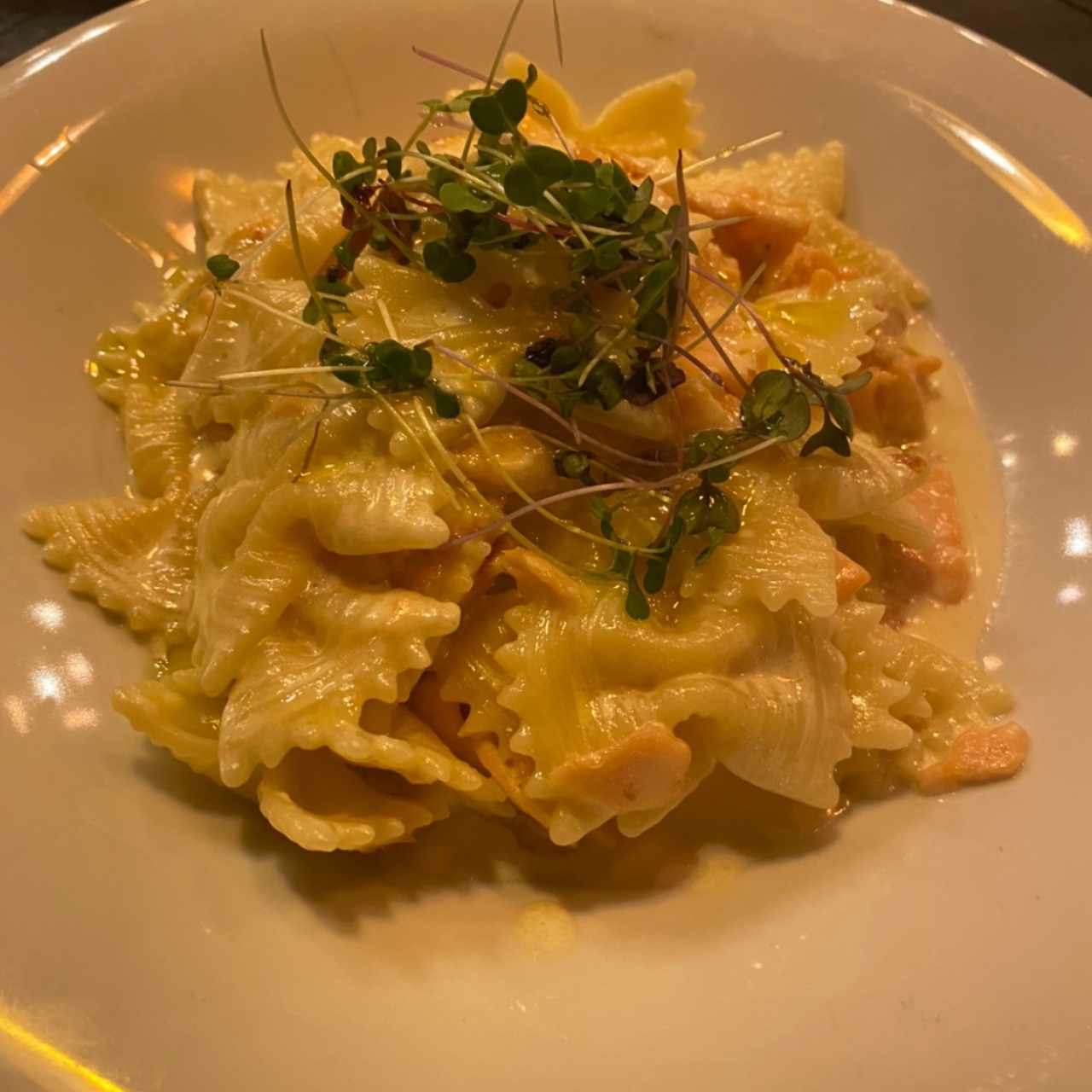 Farfalle con salmon ahumado