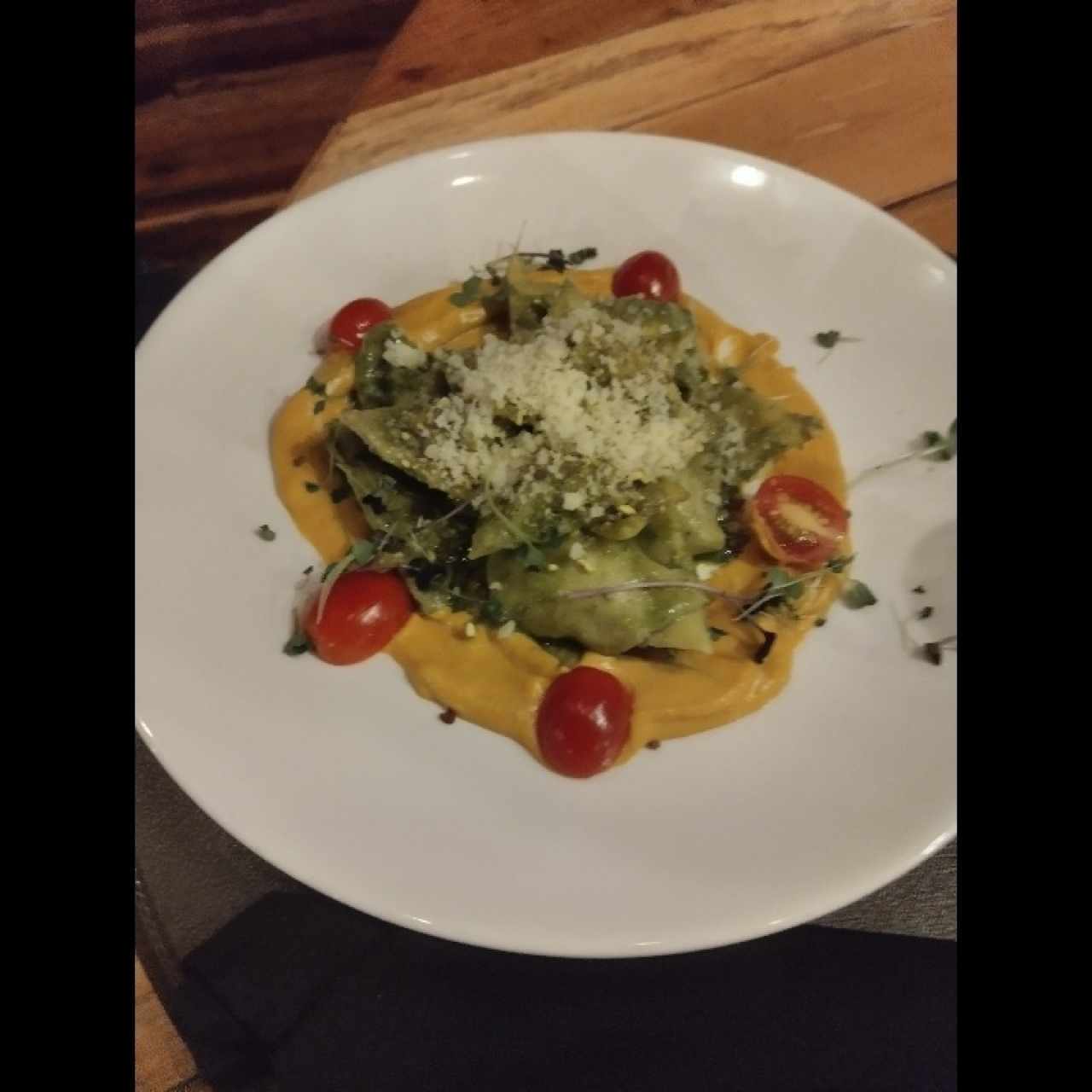 Raviolini casero relleno de cordero chiricano