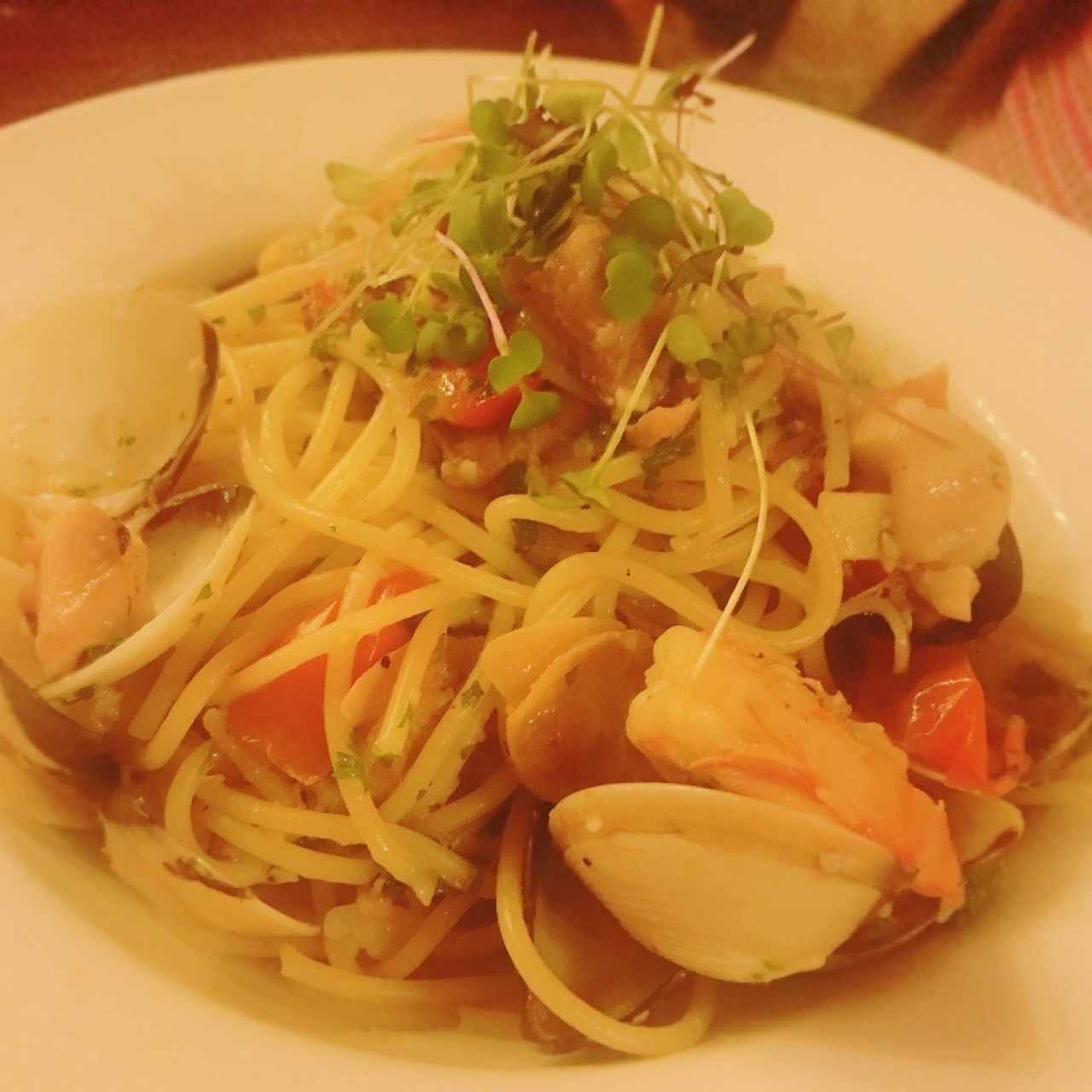 spaghetti con mariscos 