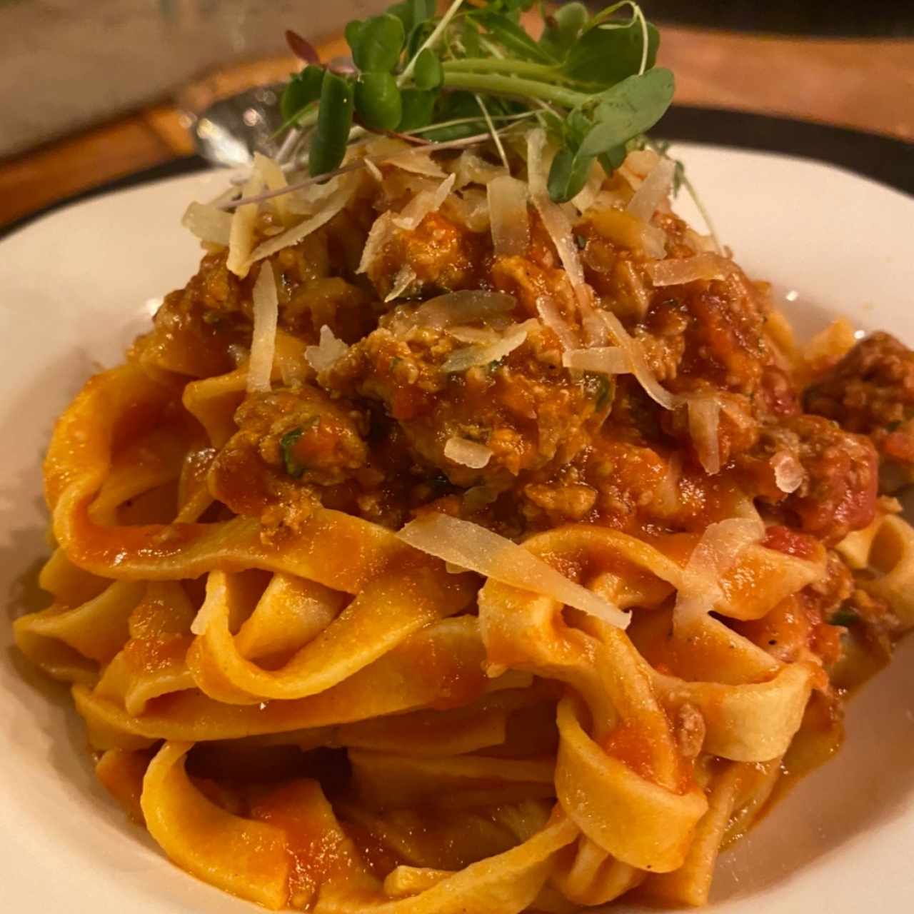 Tagliatele con chorizo 