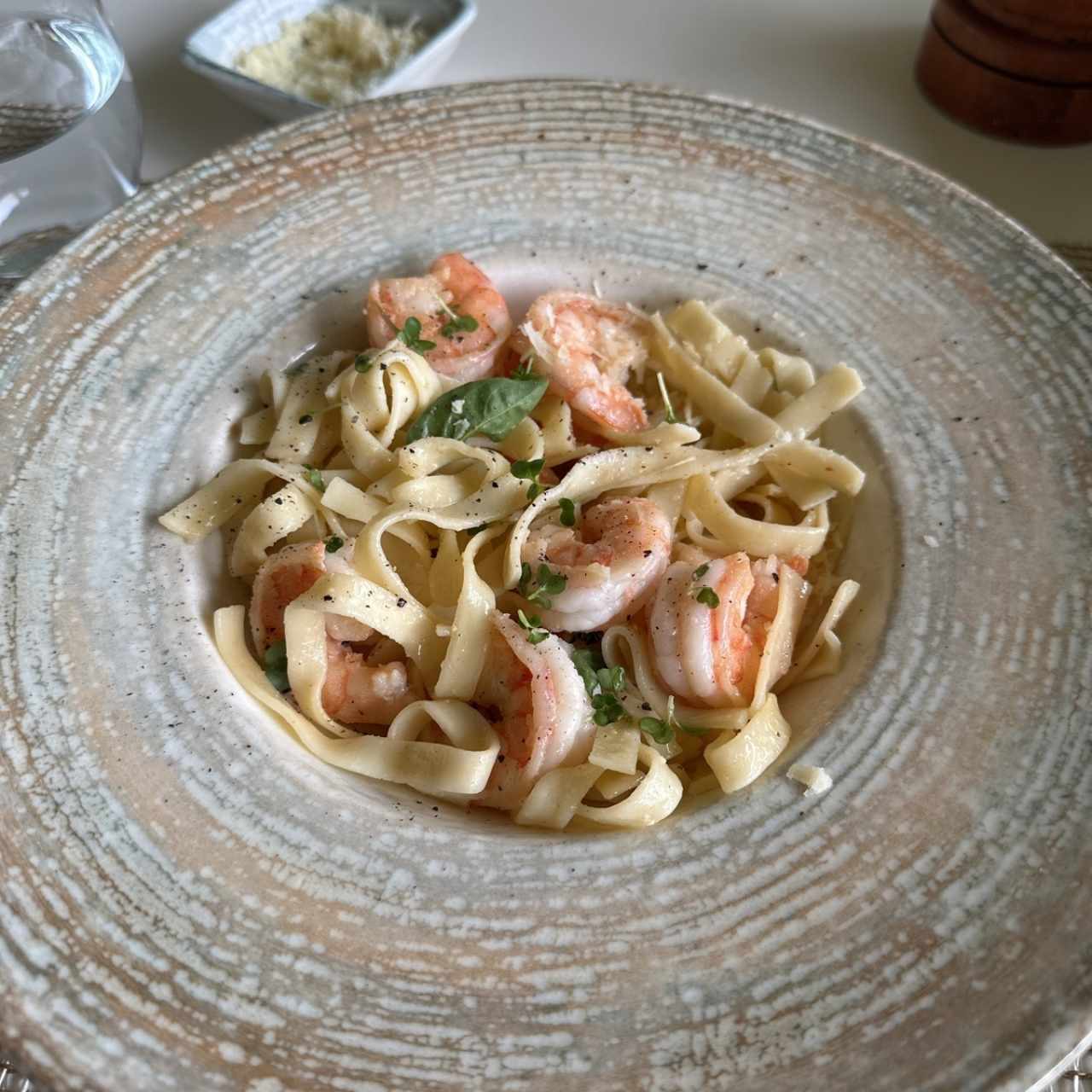 Pasta con camarones