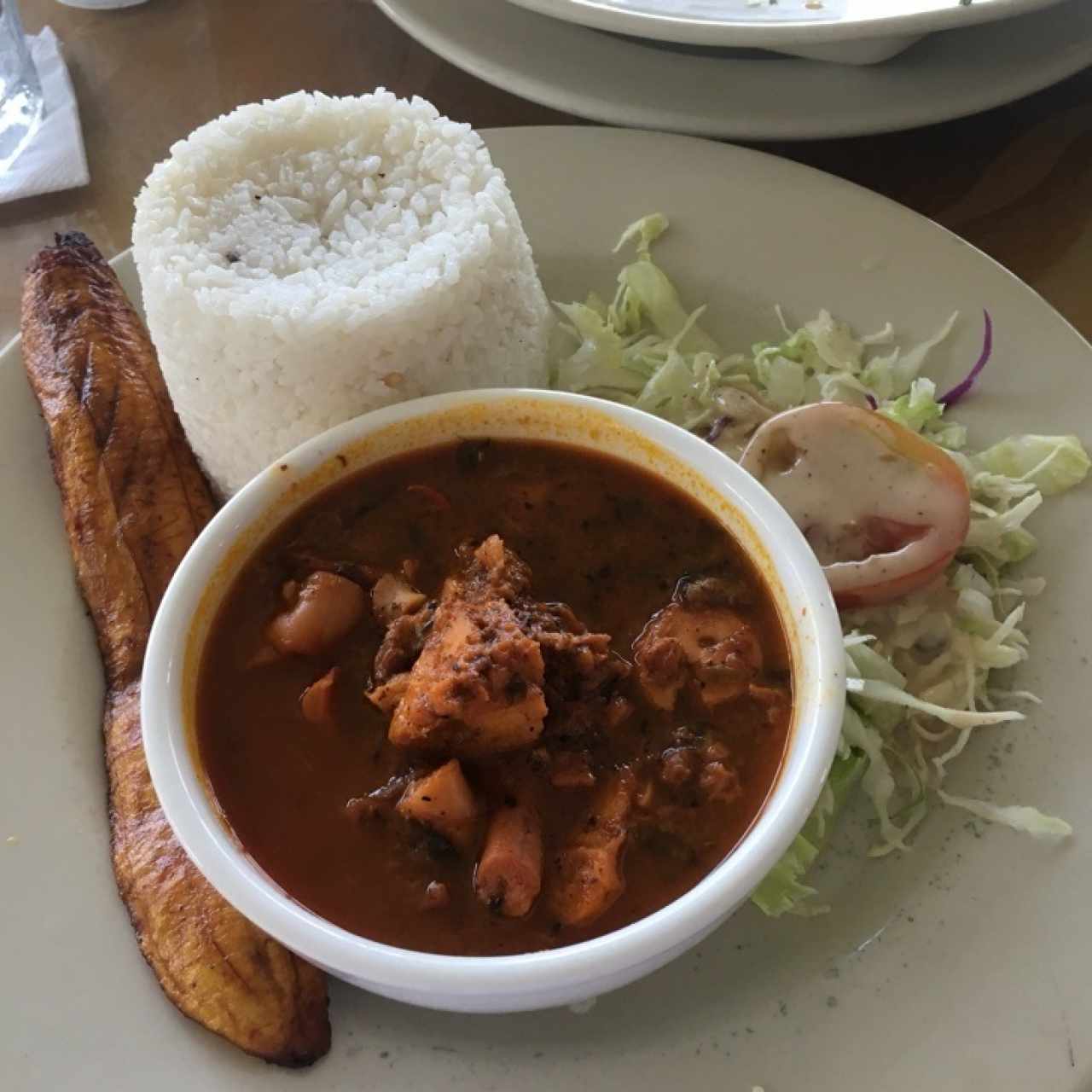 pulpo con arroz con coco