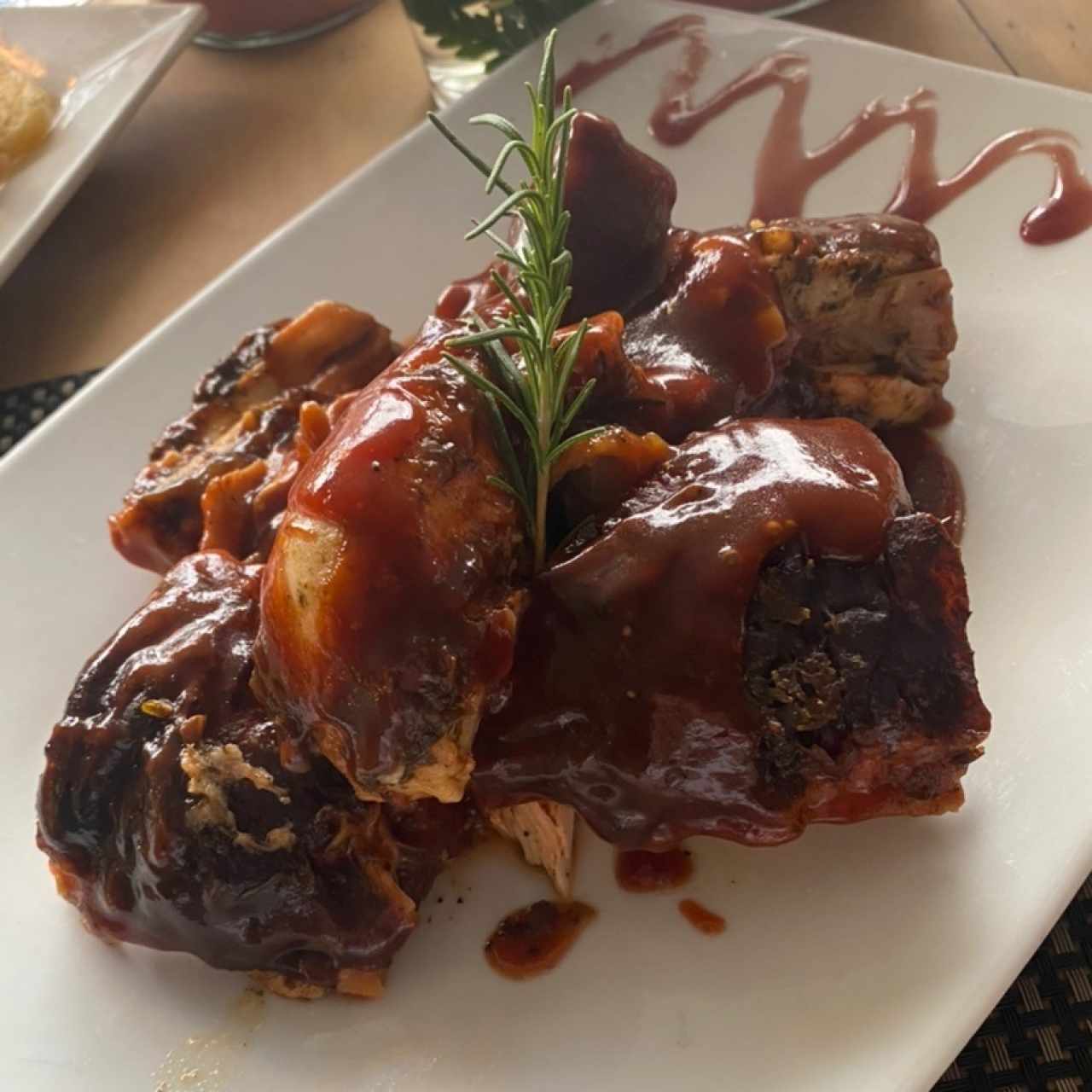 pollo asado con salsa barbecue