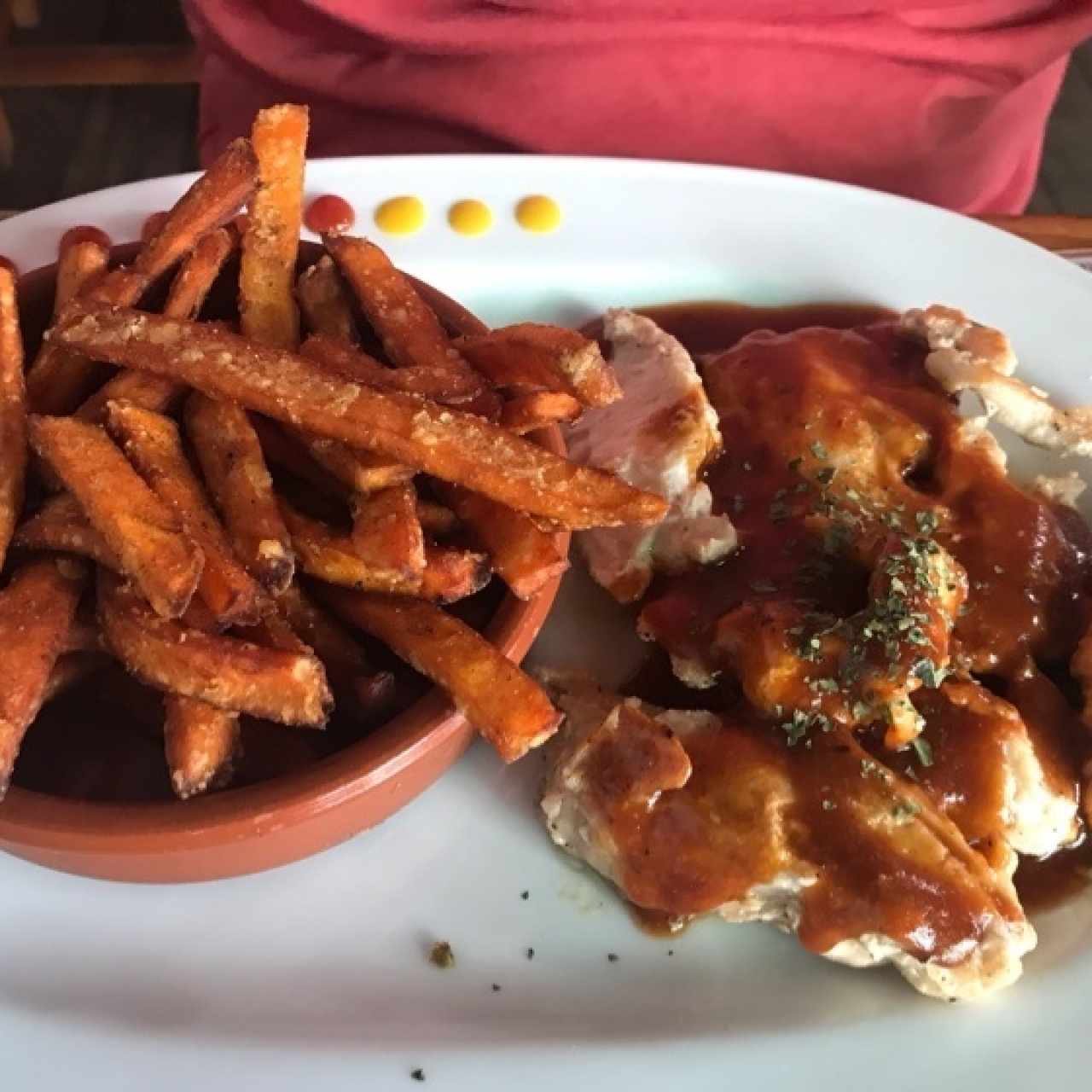 pollo en salsa con camote 