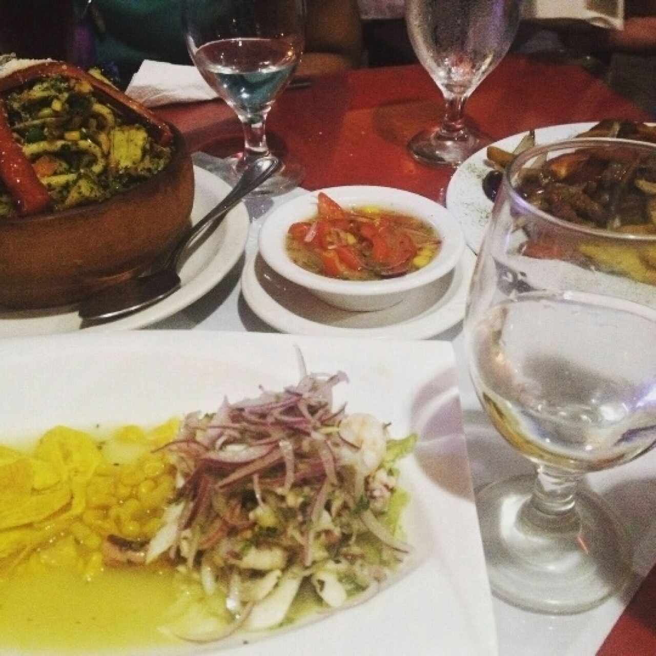 Arroz Sabores del Perú, Ceviche, Lomo Saltado y causa de pollo