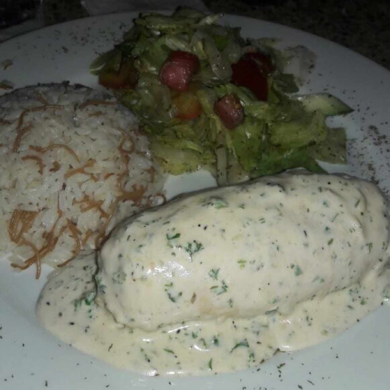 filete de pollo relleno de espinacas 