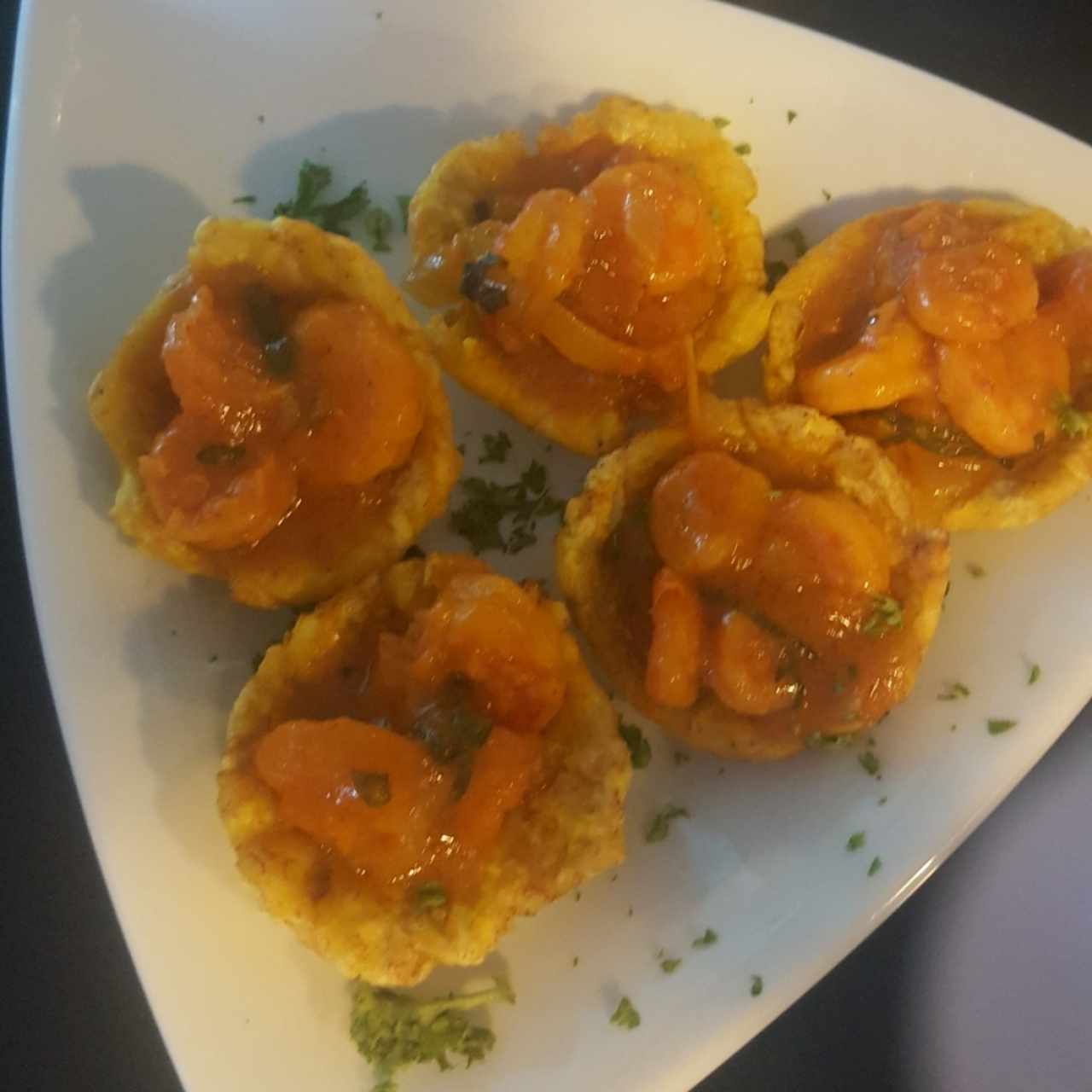 patacones rellenos de camaron