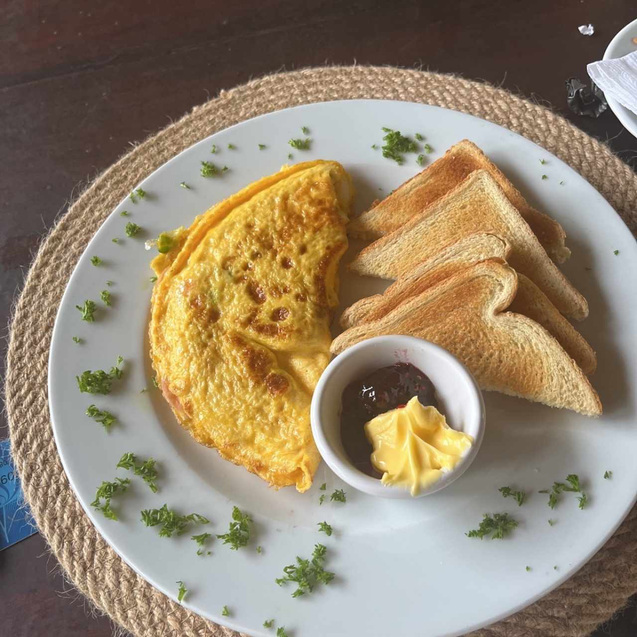 Tostada con omelette 