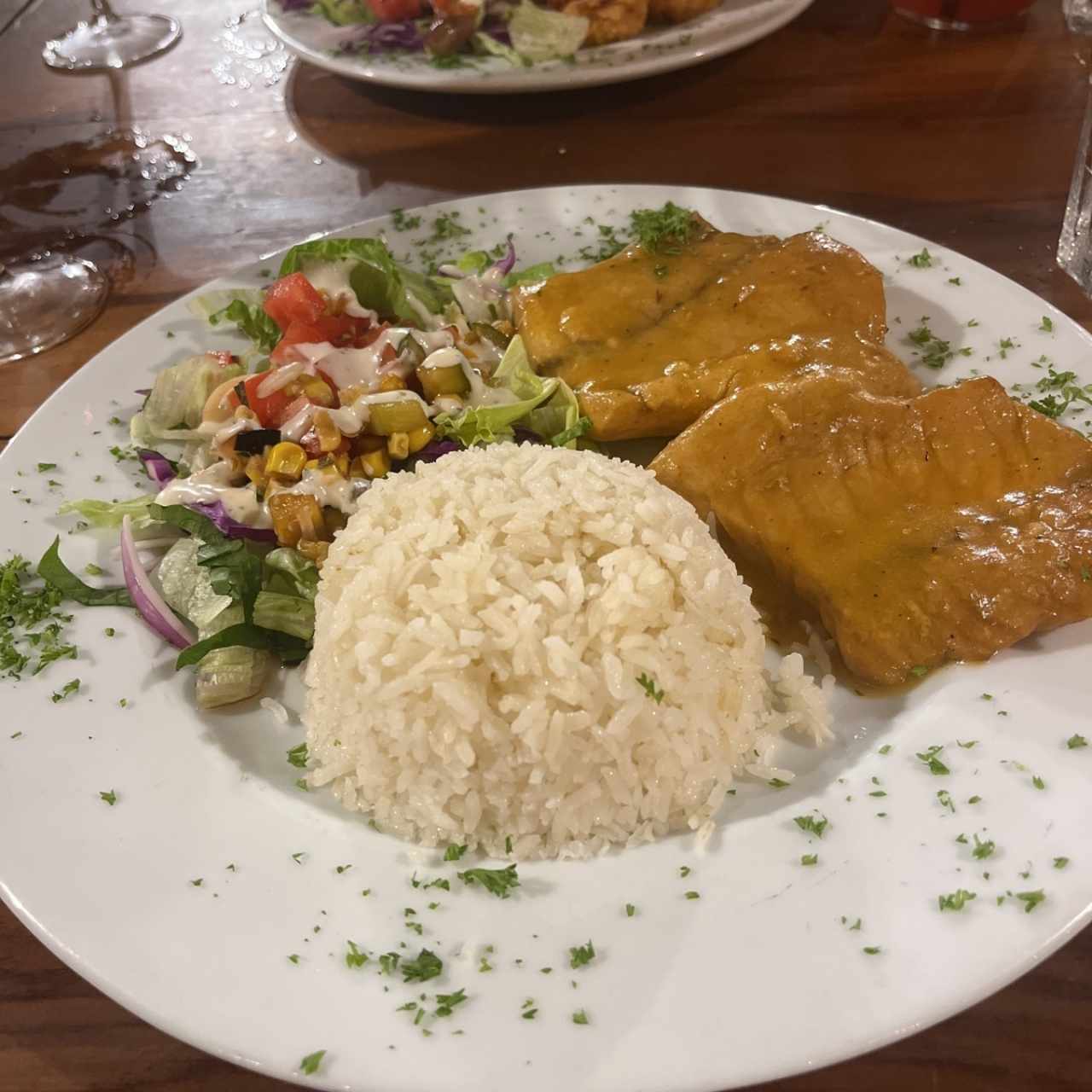 Fielte de pargo en salsa de maracuya