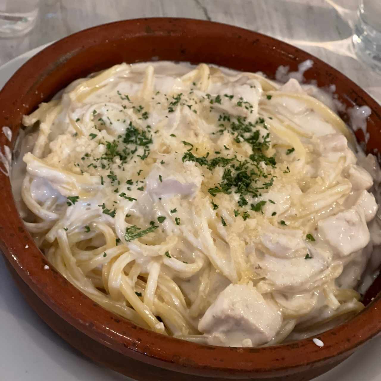 Carbonara con pollo