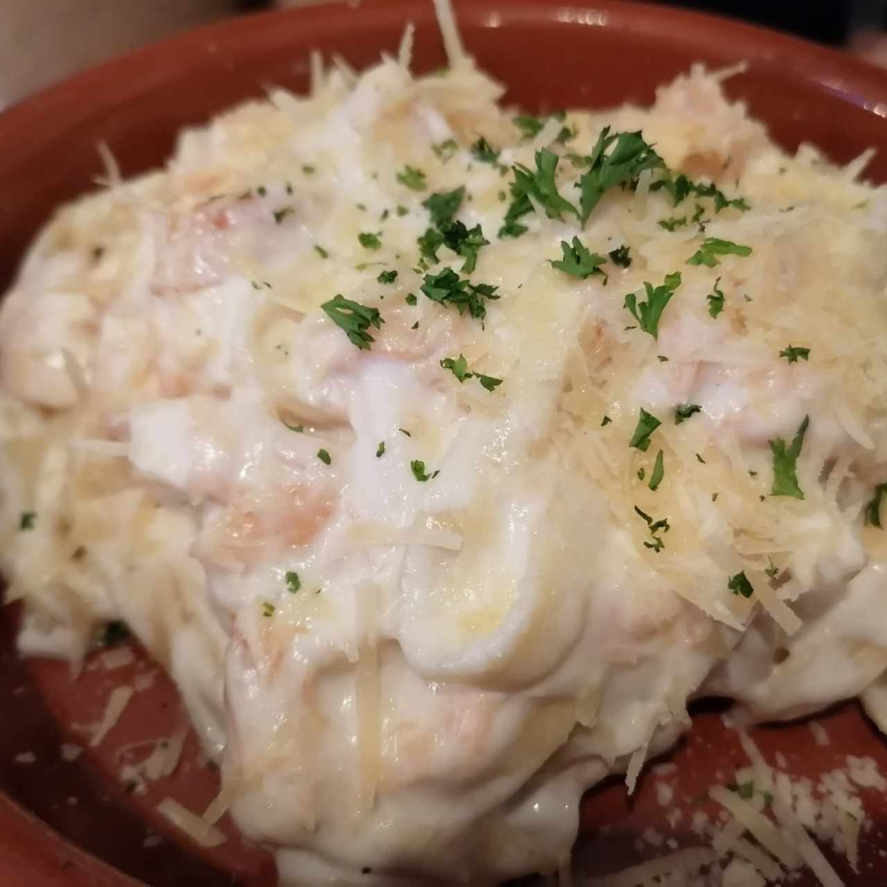 Alfredo con salmón ahumado 