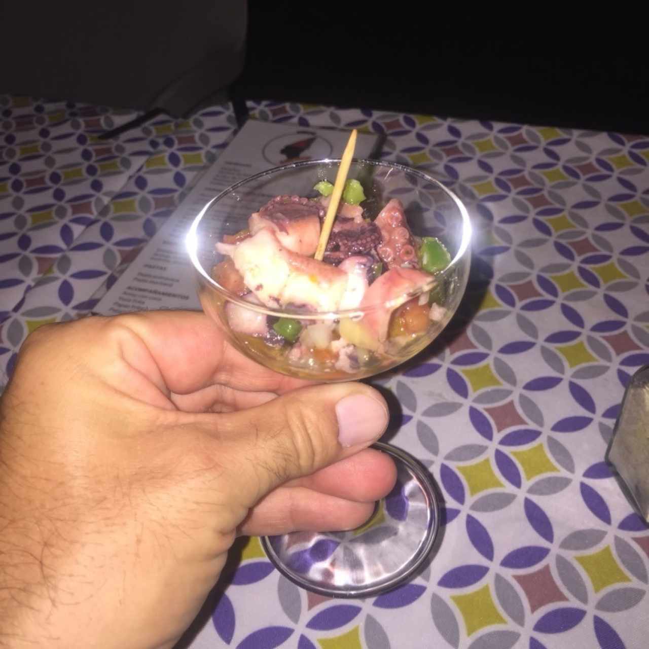 Pequeño ceviche, cortesia de la casa