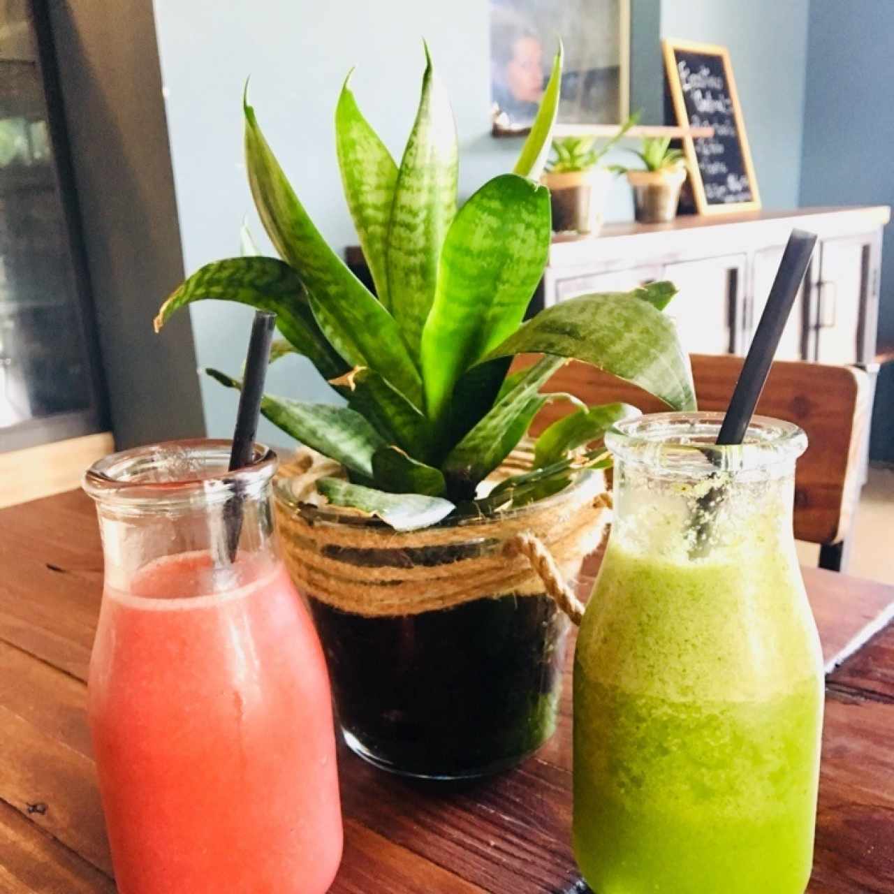 smoothies de fresa y verde