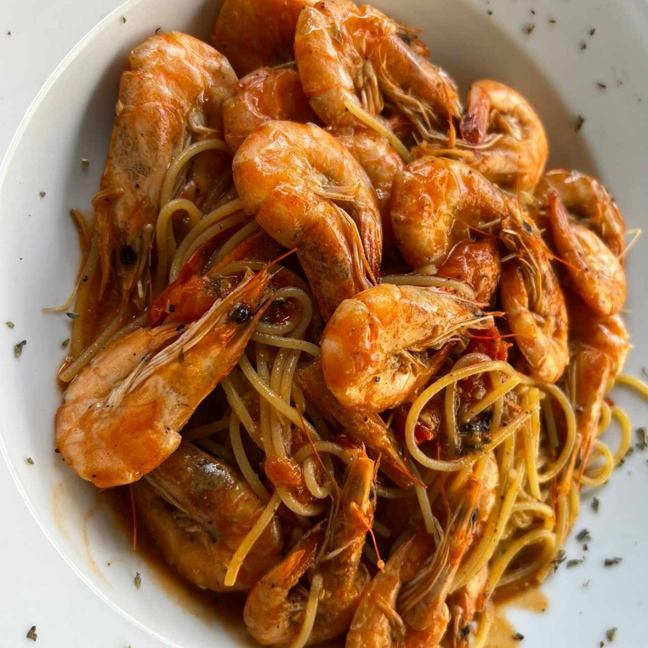 Spaghetti Gluten Free con Camarones 