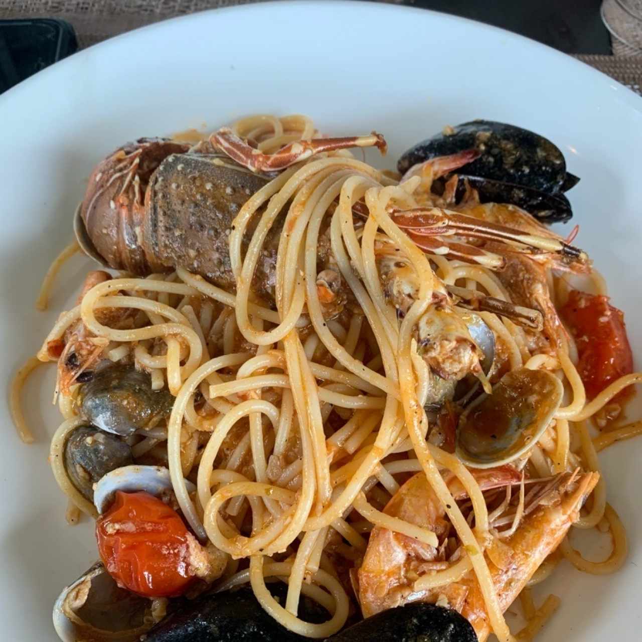 spaguetti con mariscos