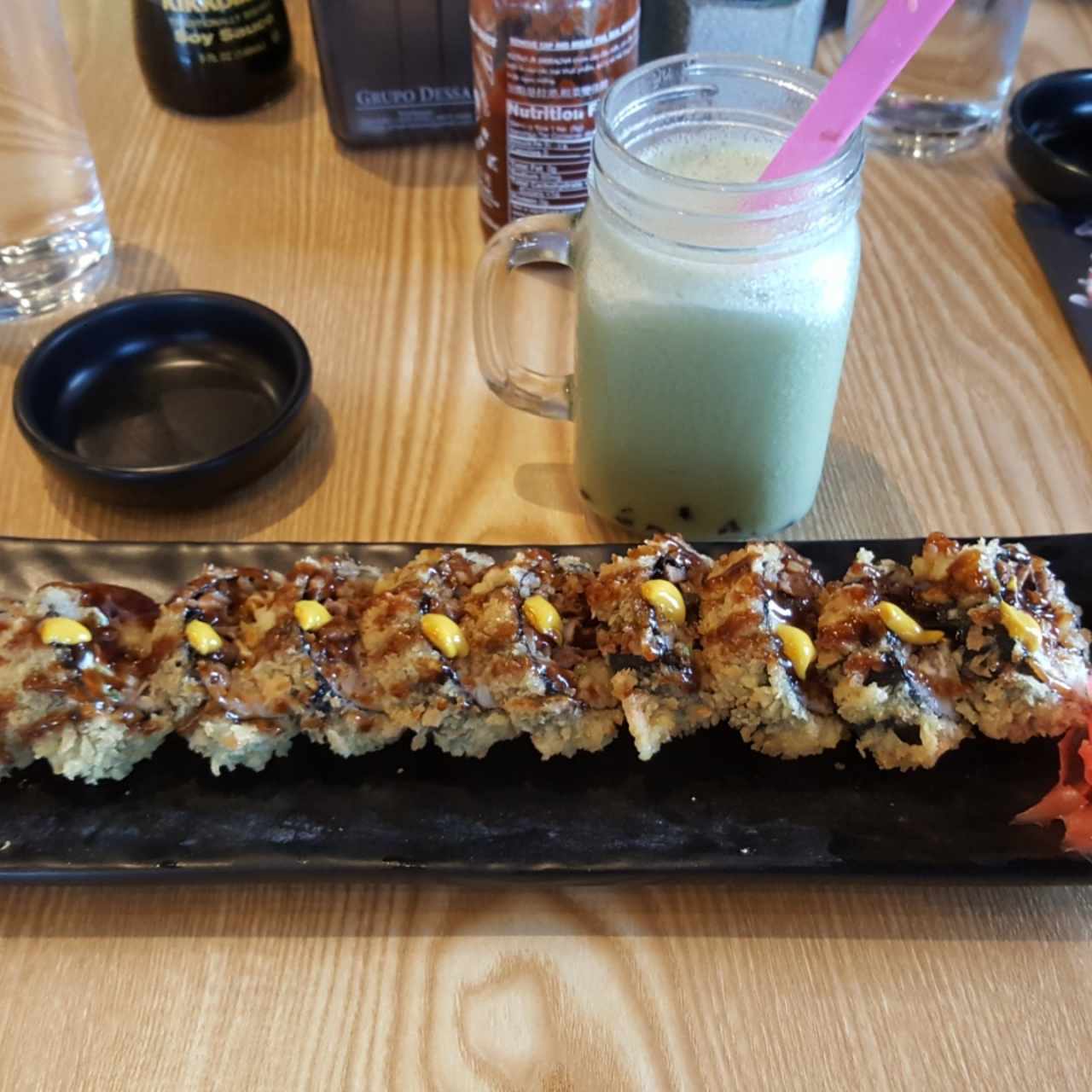 Niku roll + Bubble tea matcha