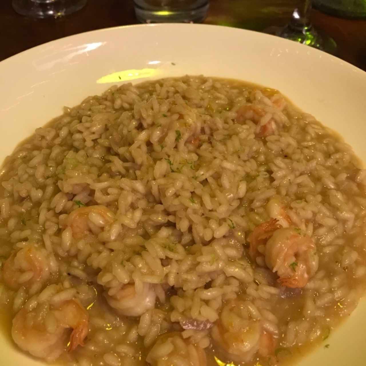 Risotto cítrico de camarones