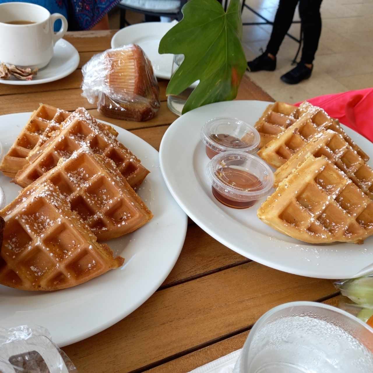 Waffles en desayuno bufet