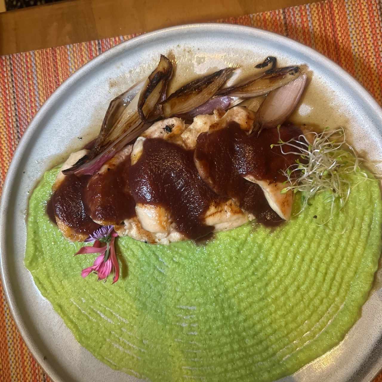 Pollo con salsa de higos