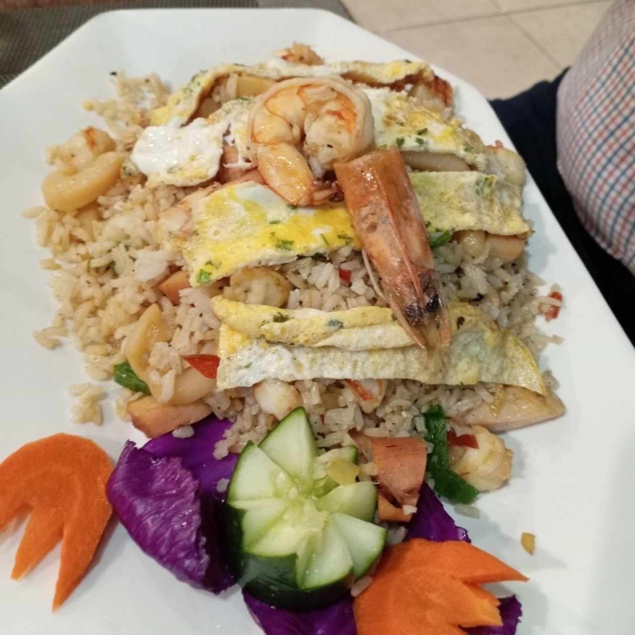 Arroz chaufa con mariscos