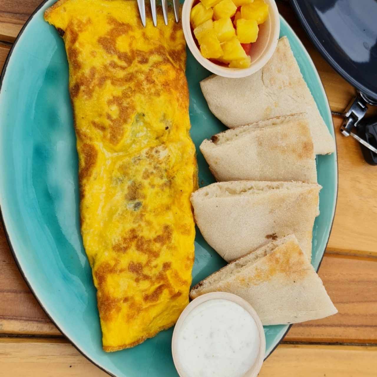 Omelette y pita