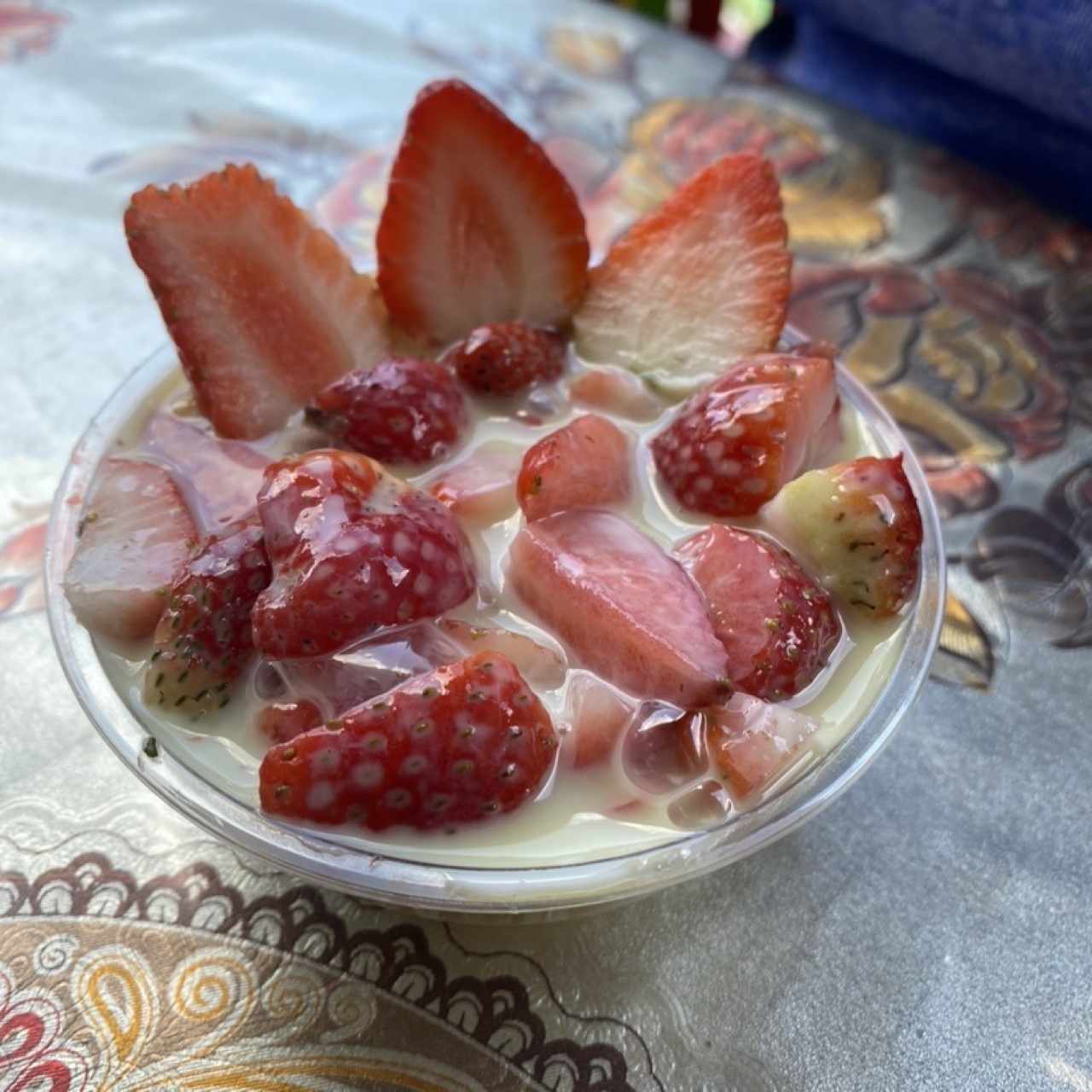 Fresas con leche condensada