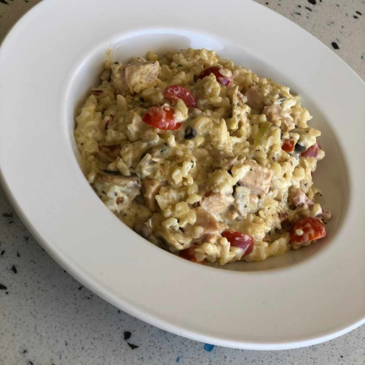 Risotto de pollo ahumado