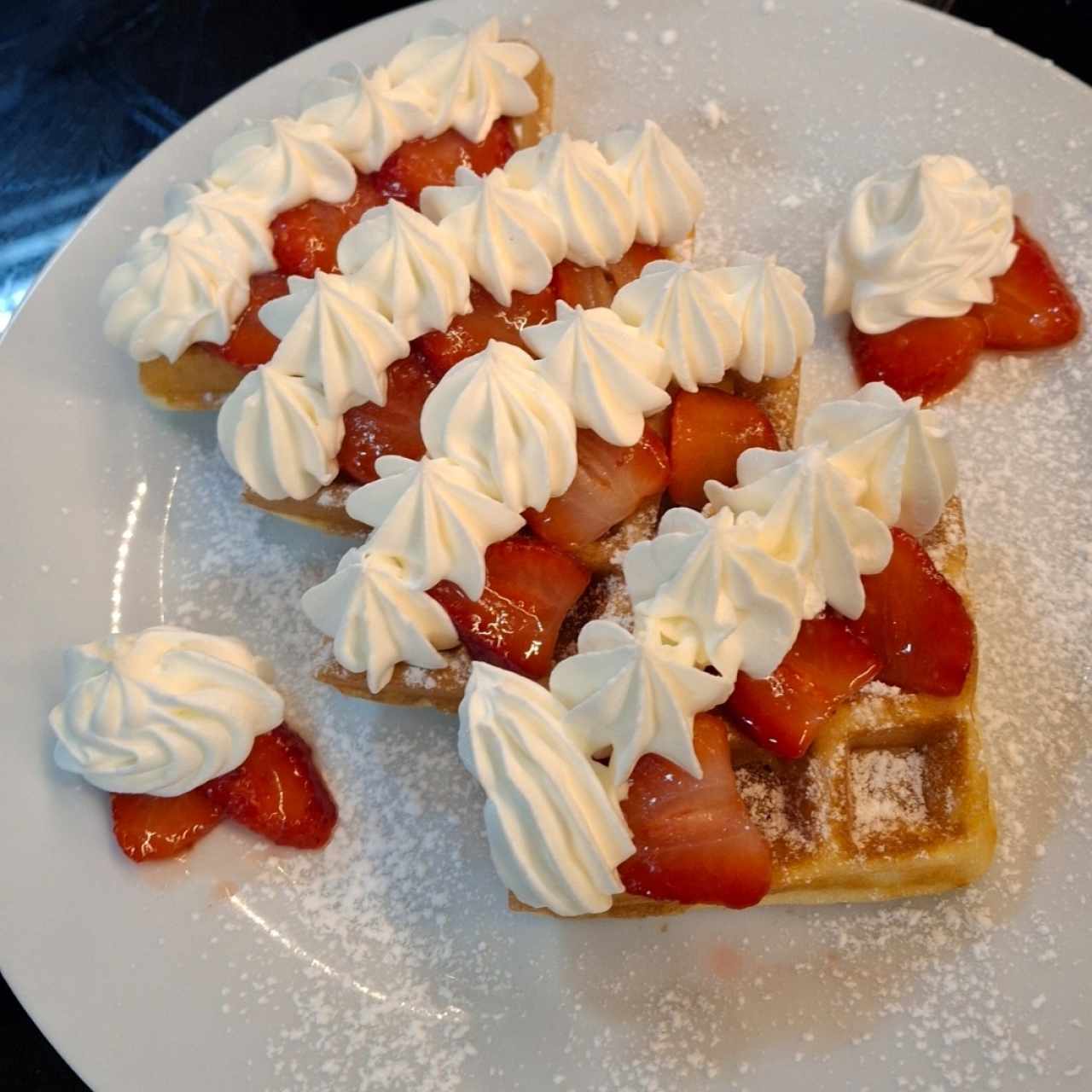 Waffles con fresas