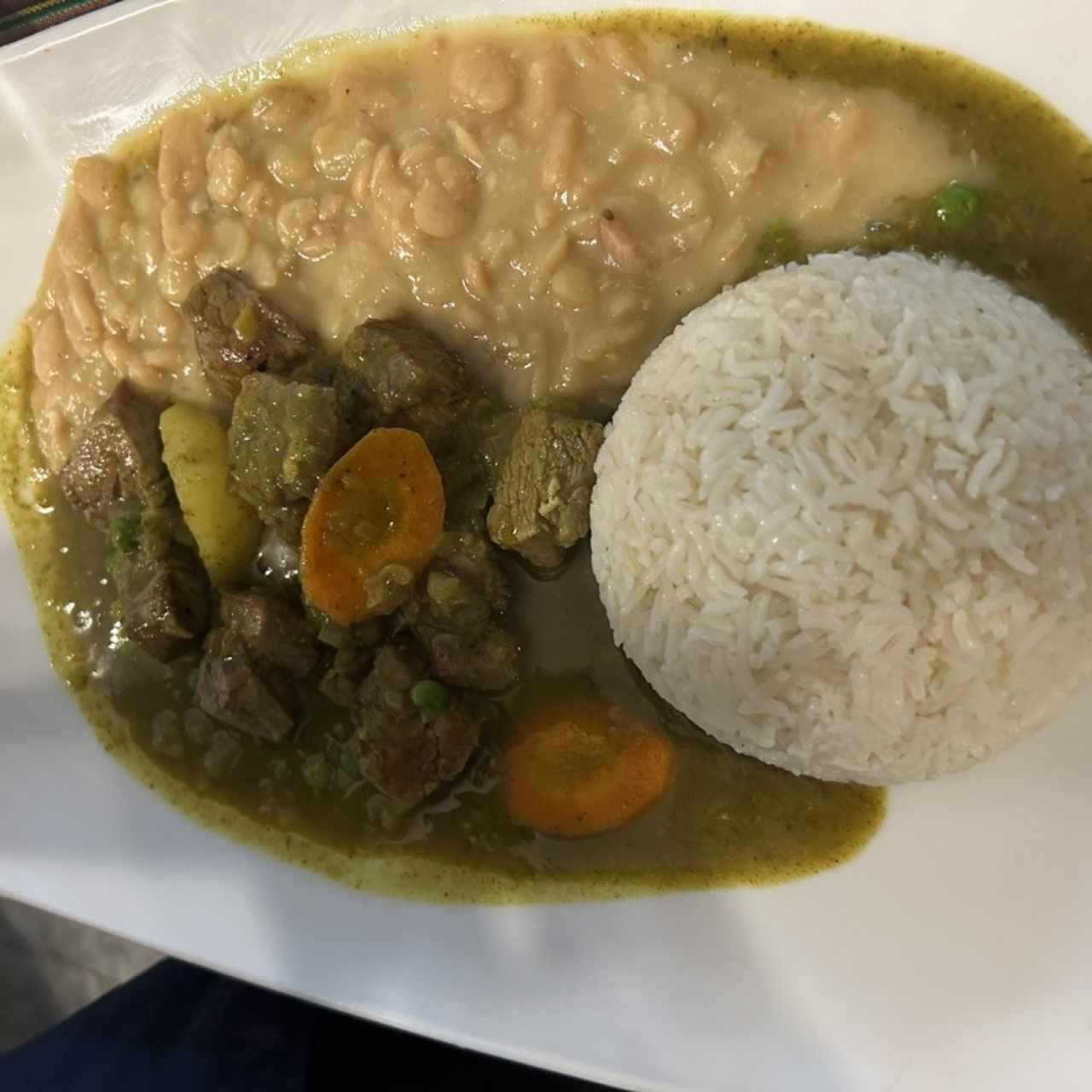 Seco de res con habas en salsa de cilantro