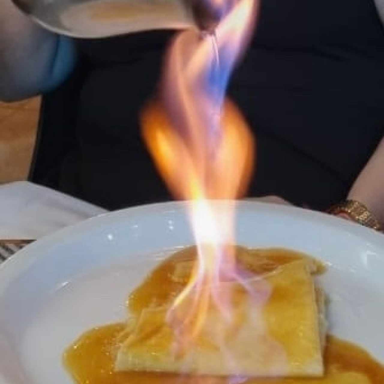 Crepe flambeado con sambuca