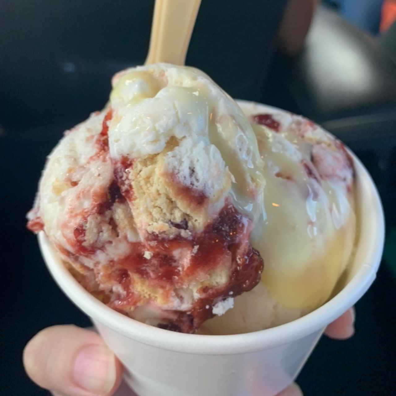 Helado de Galletas María y Jalea de fresa 