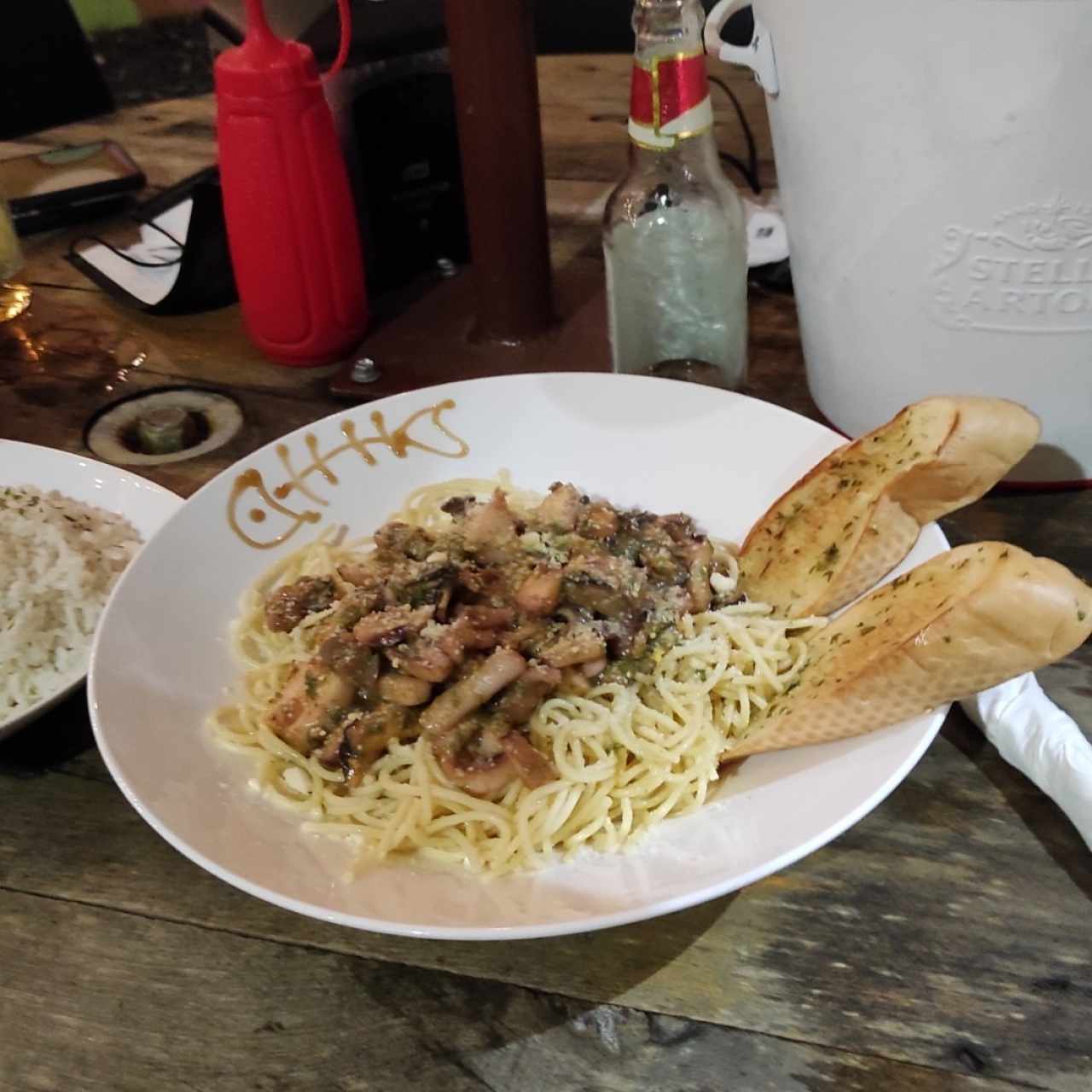 spaghetti con mariscos