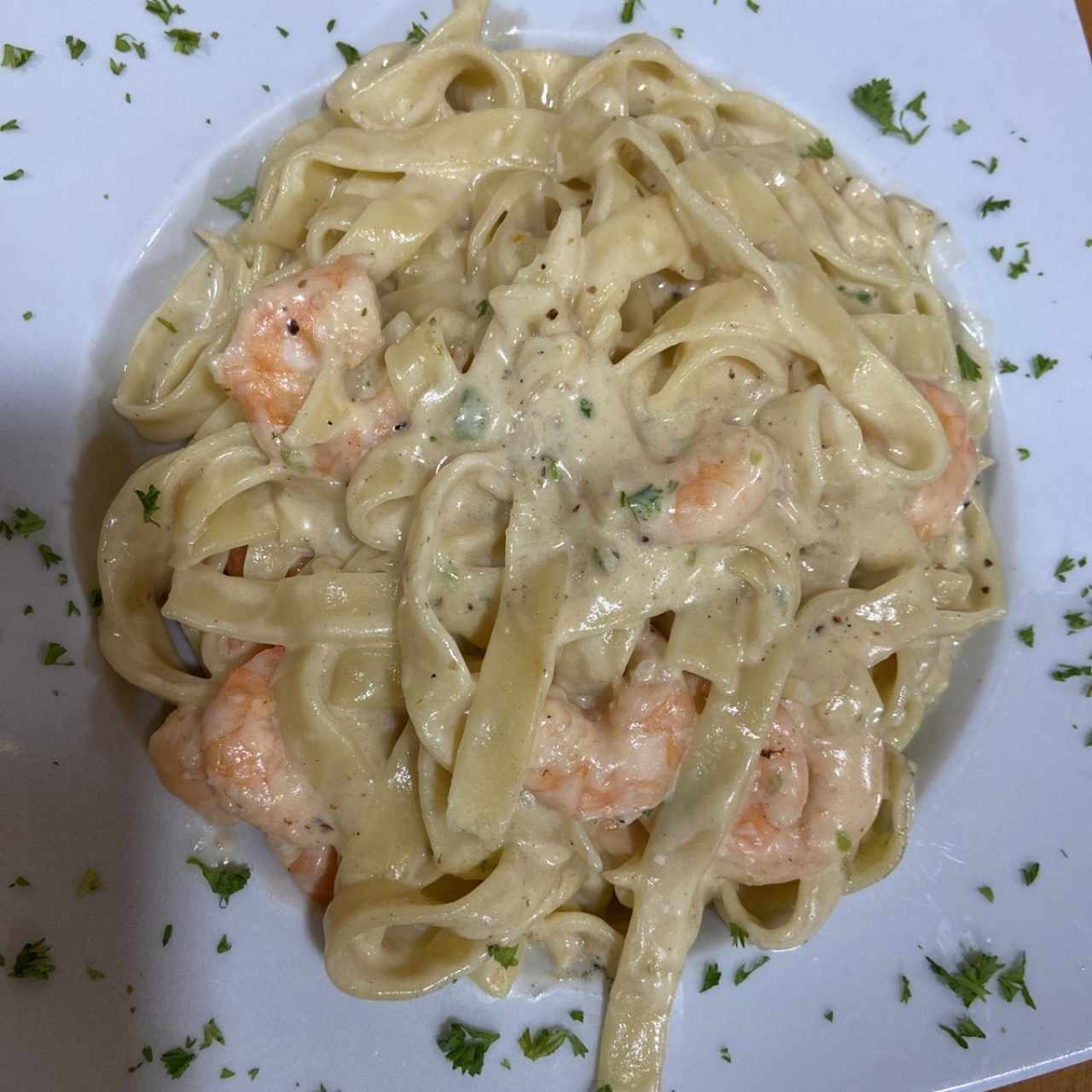 Pasta con camarones 