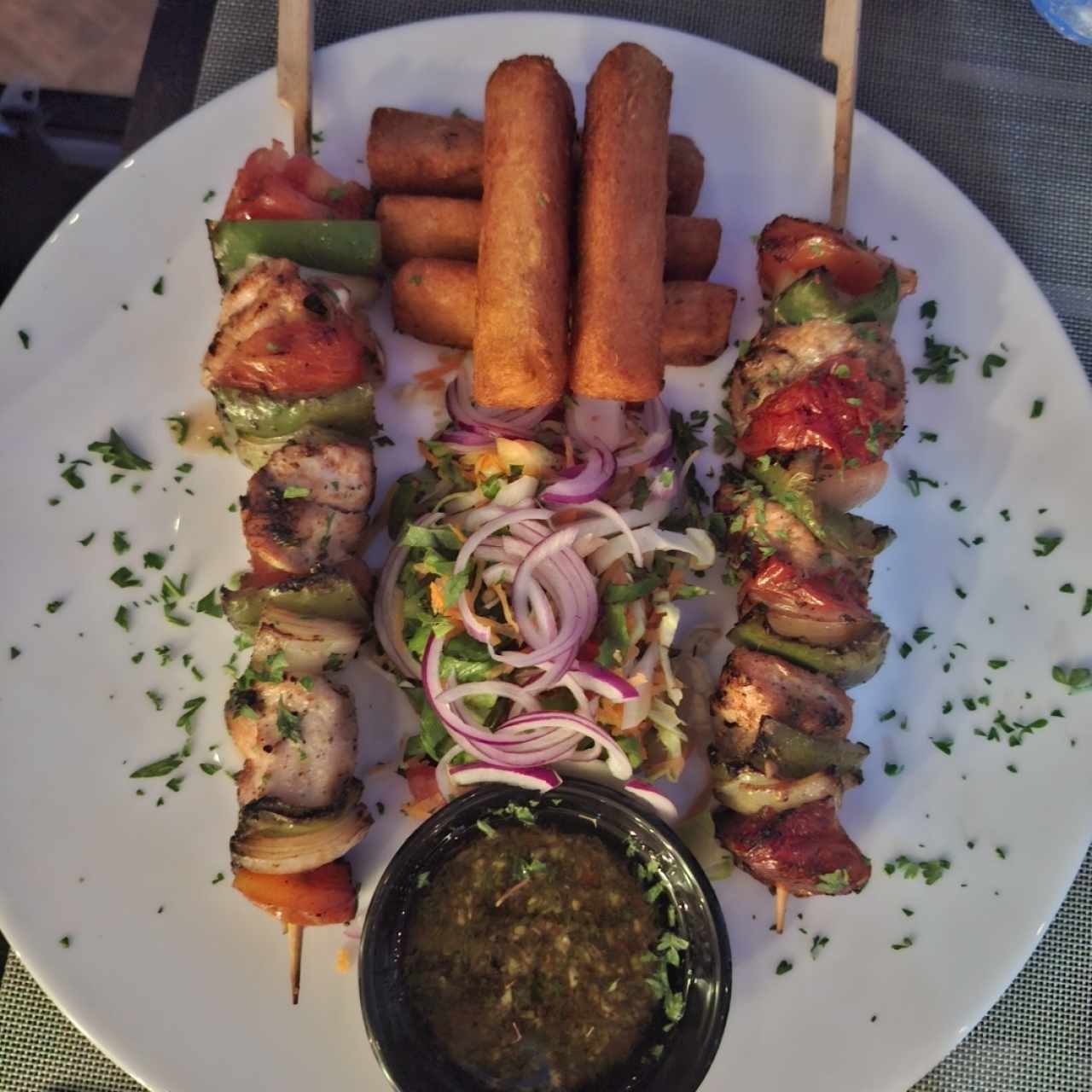 brochetas de pollo